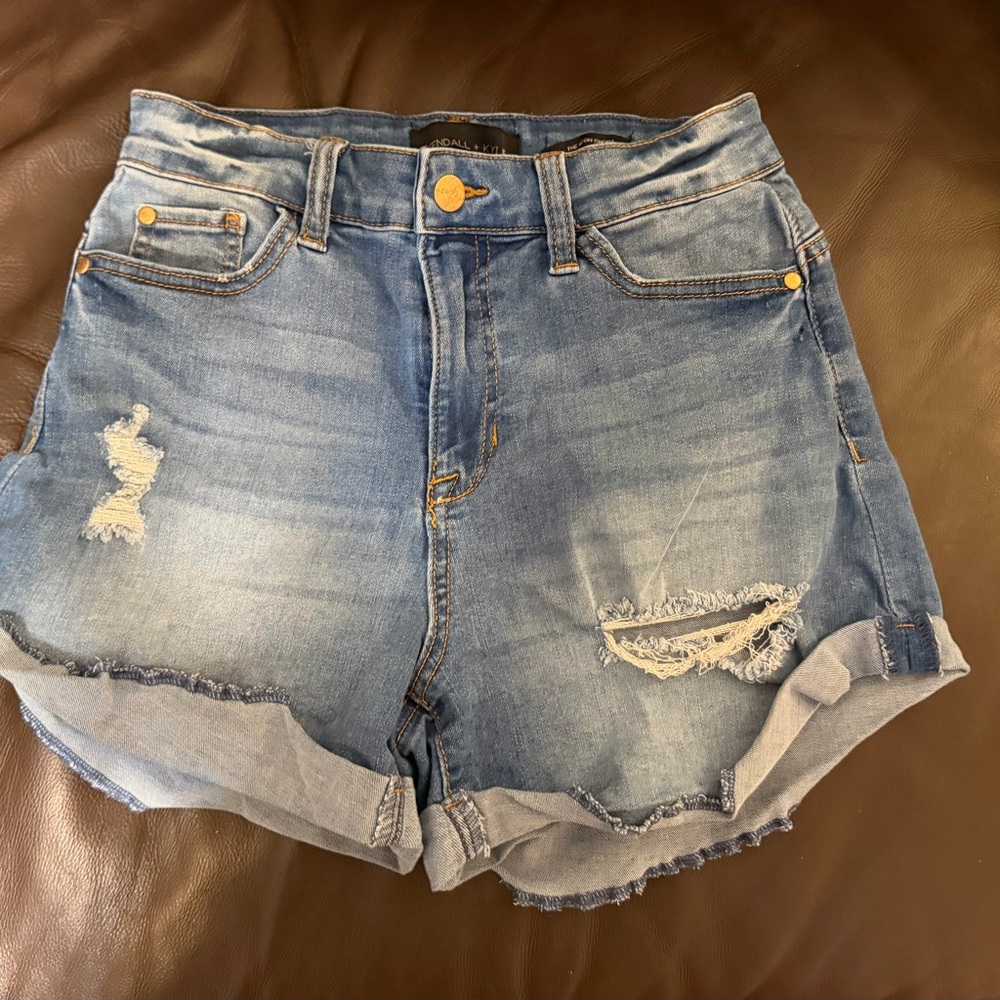 Kendall & Kylie Light Blue Distressed Denim Shorts